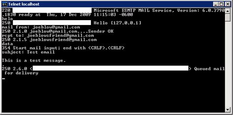 telnet to exchange online.